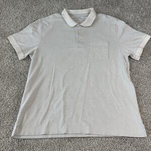 Van Heusen Studio Polo Shirt Mens XXL Short Sleeve Off White/beige